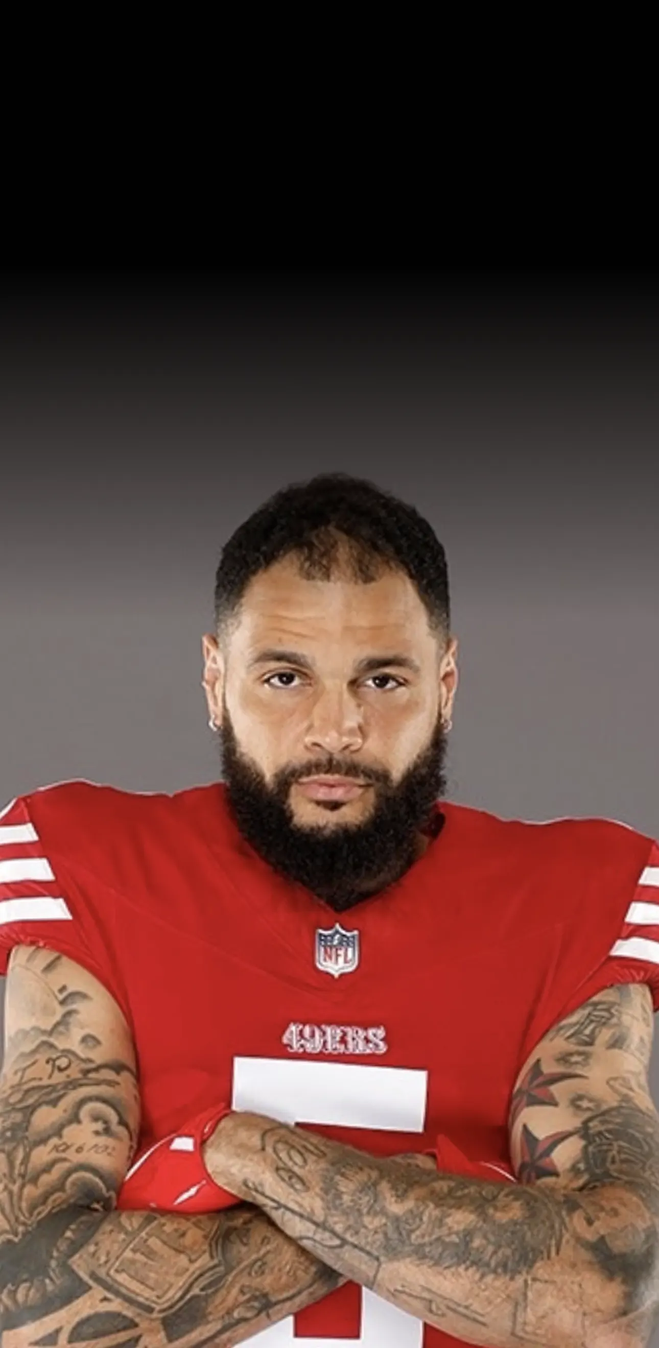 SAN FRANCISCO 49ERS star player in uniform
