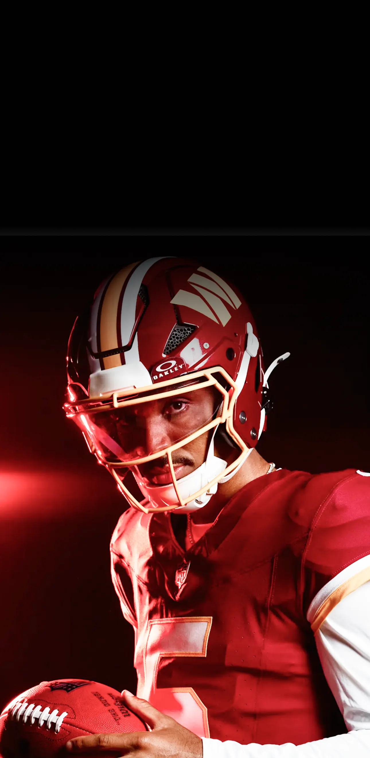 WASHINGTON COMMANDERS star player in uniform
