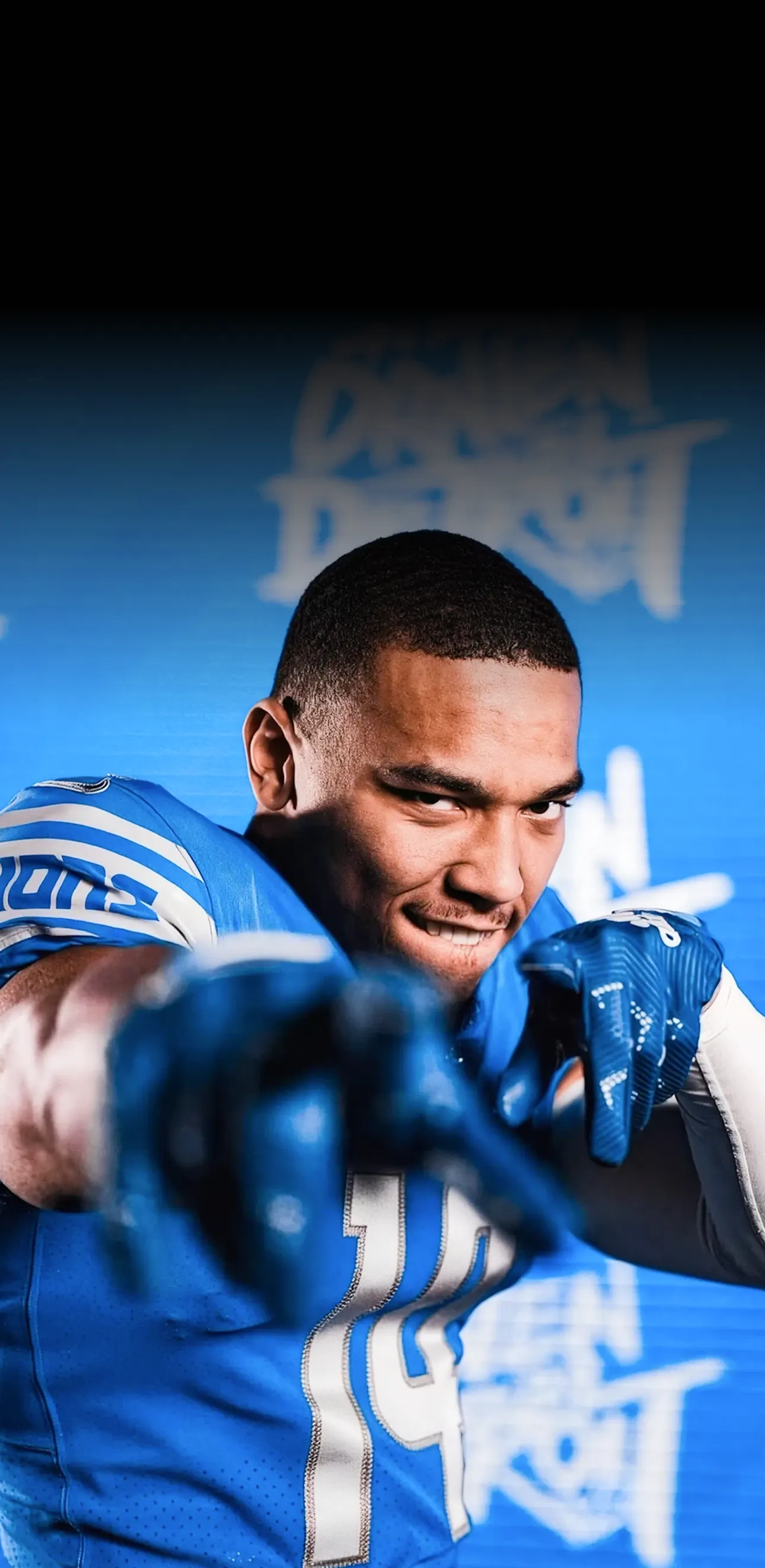 DETROIT LIONS star player in uniform